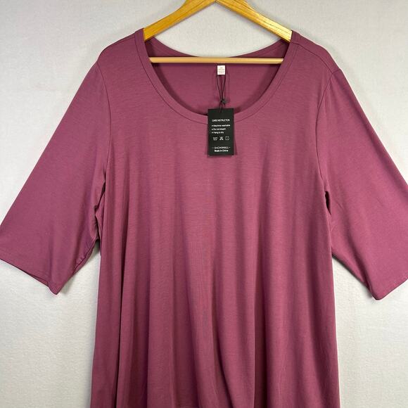 Woman's Mauve Tunic Top - Size 3X Boho Normcore Athleisure - Picture 6 of 12